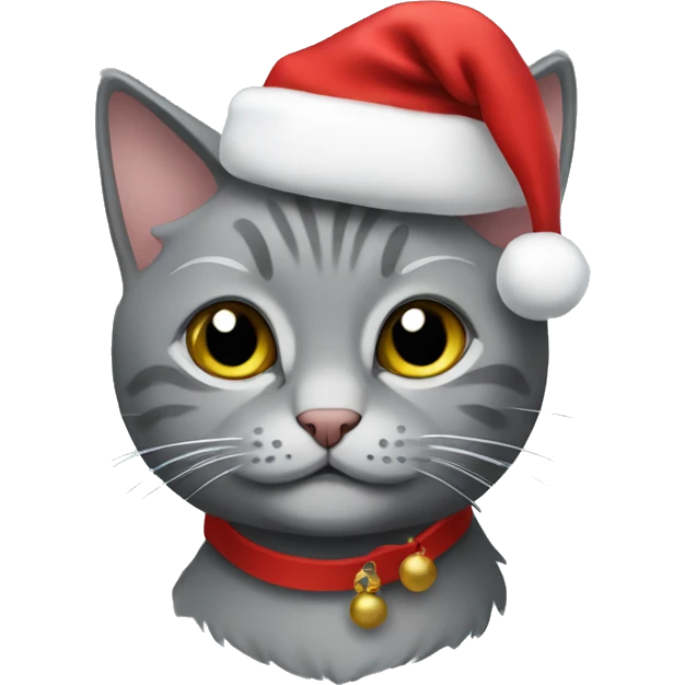little grey cat Christmas  emoji