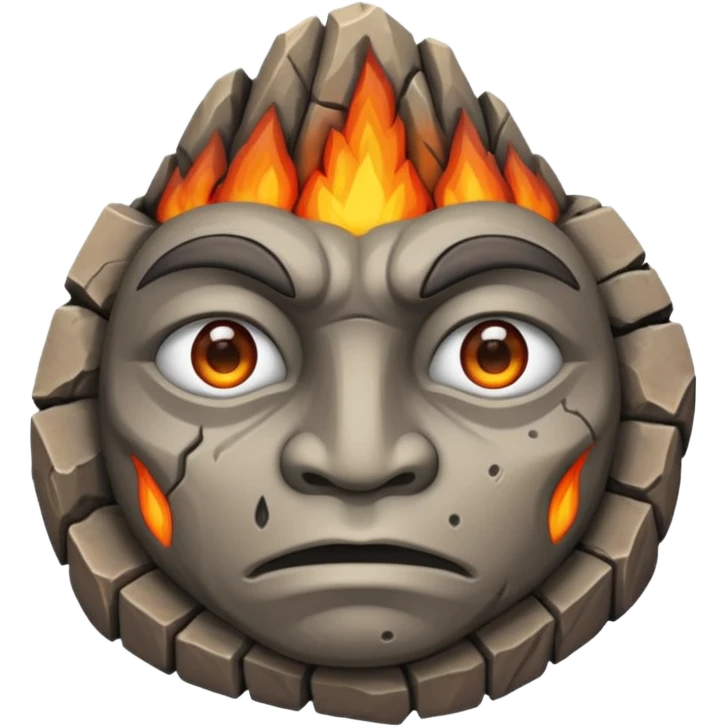 stone idol face in Volcano Island emoji