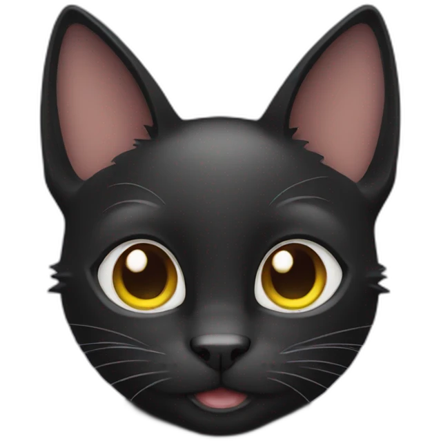 Black cat happy emoji