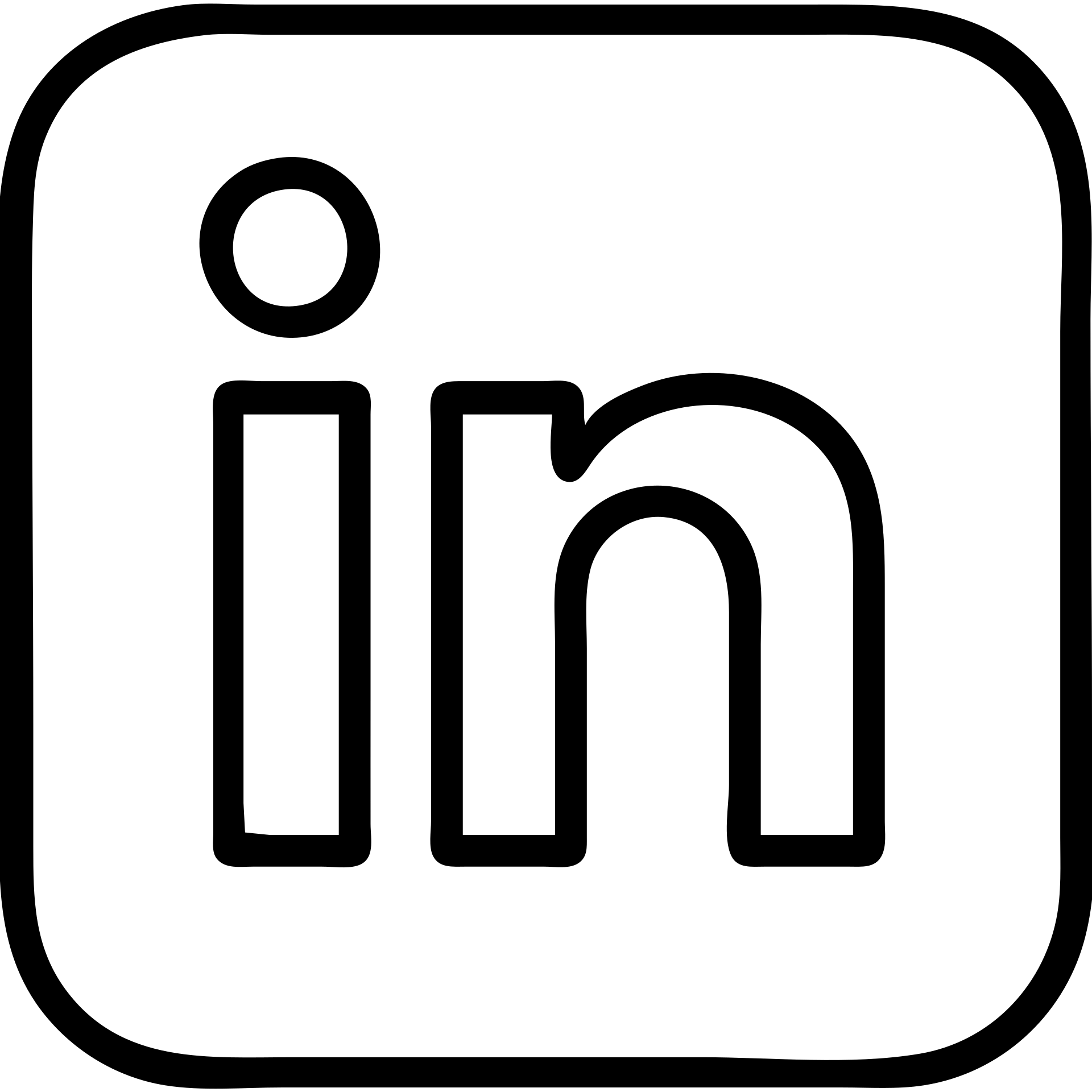 LinkedIn logo, outlined style, blue outline, transparent background emoji