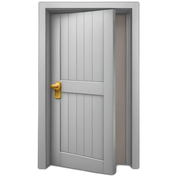 One light gray wooden open door emoji