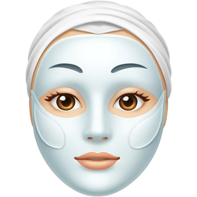 a white skincare beauty mask pack for face, without real person's face emoji