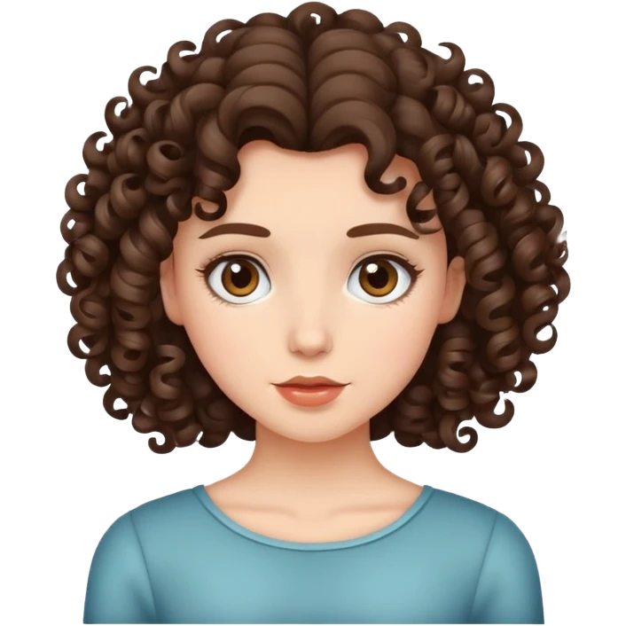 Brunette girl with curls  emoji