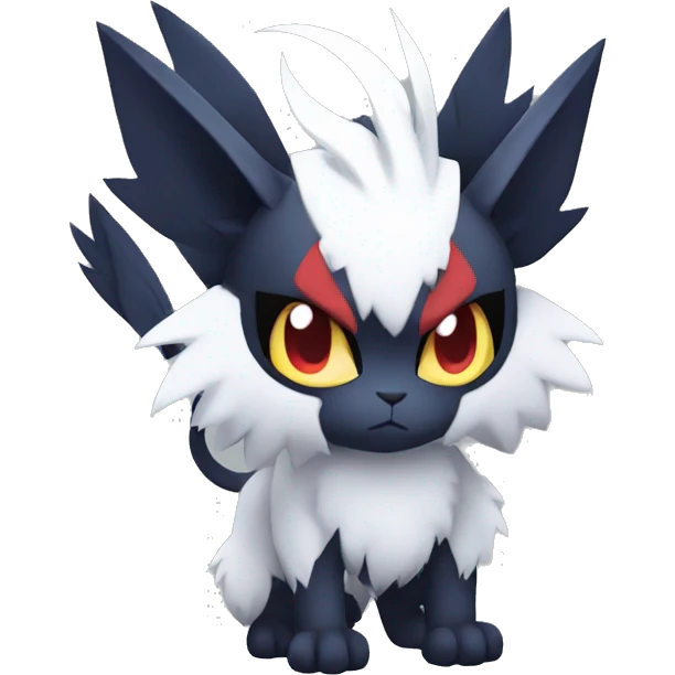 Edgy Cool Kawaii Litten-Absol-Pokémon Full Body emoji