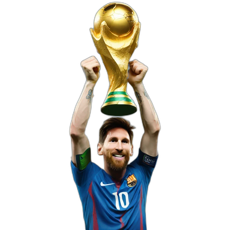 messi lifting the world cup emoji
