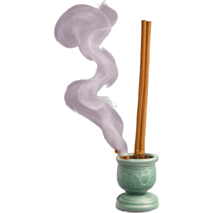 Incense stick in holder smoking emoji