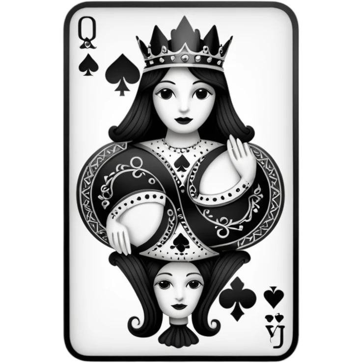 Queen of spades card emoji