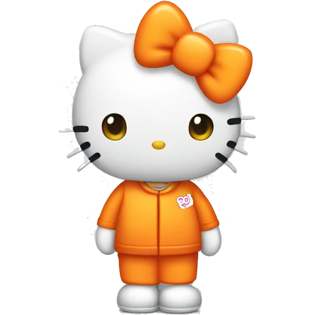 Hello kitty dressed in orange  emoji
