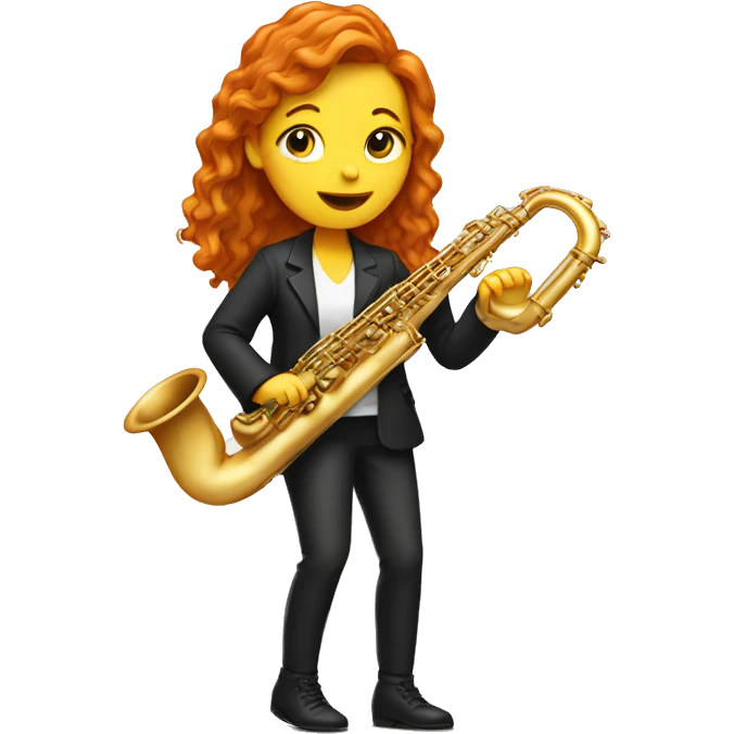 ginger girl playing saxophone emoji