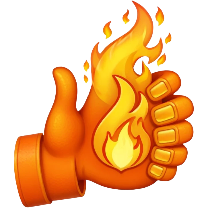 thumbs up with fire for thumb emoji