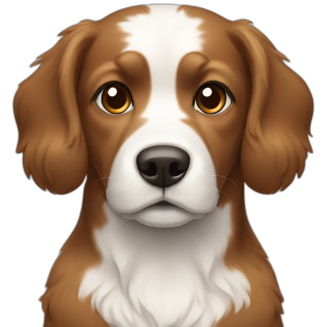 dog with brown and white hair emoji