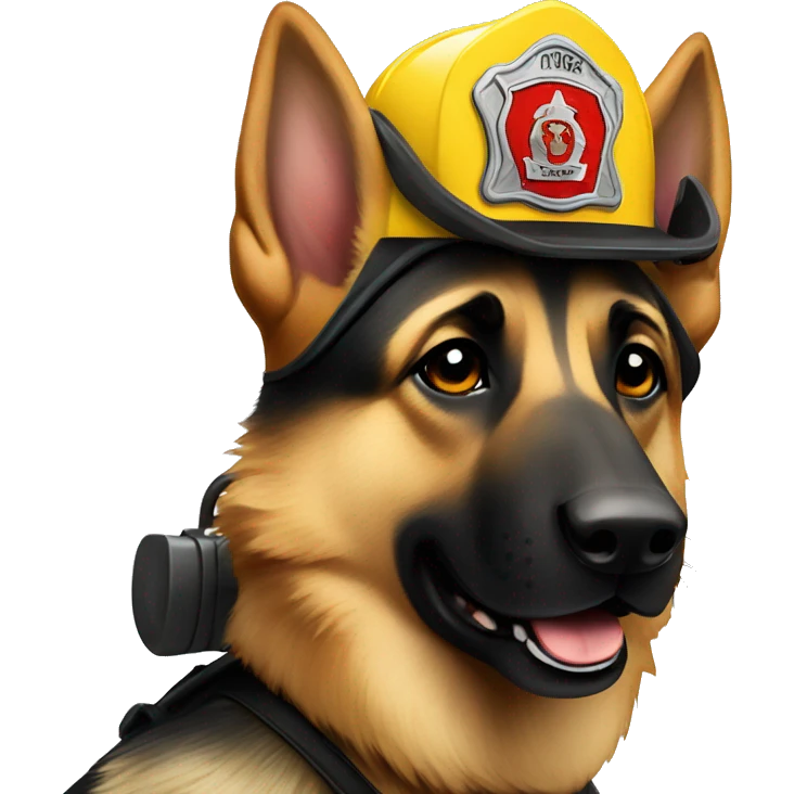 Firefighter German shepherd  emoji