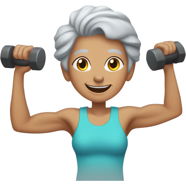 grandma lifting dumbell emoji