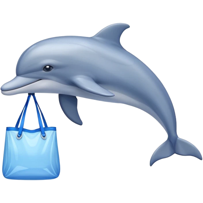 dolphin with nilon bag emoji