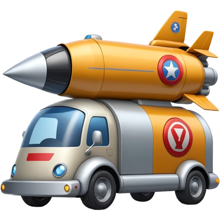 Heroic superhero SuperBug Ron’s superminator futuristic rocket-powered tall robot moving van (motto: Bombing creepy bugs is fun) emoji