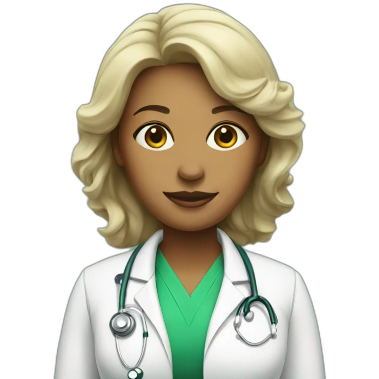 Doctor woman in greeh dress emoji