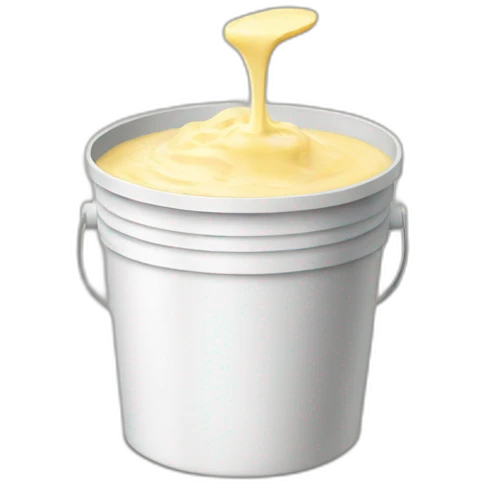 a bucket filled with mayonnaise emoji