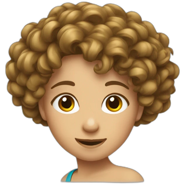 Une fille au cheveux bouclés qui dab emoji