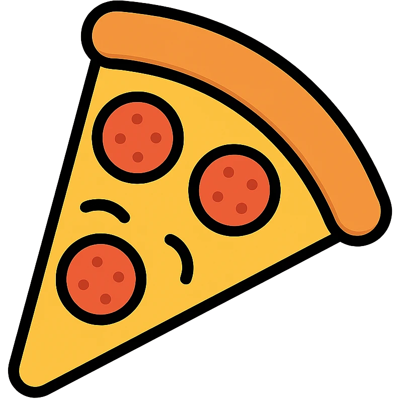 colored icon of a New York style pizza slice emoji