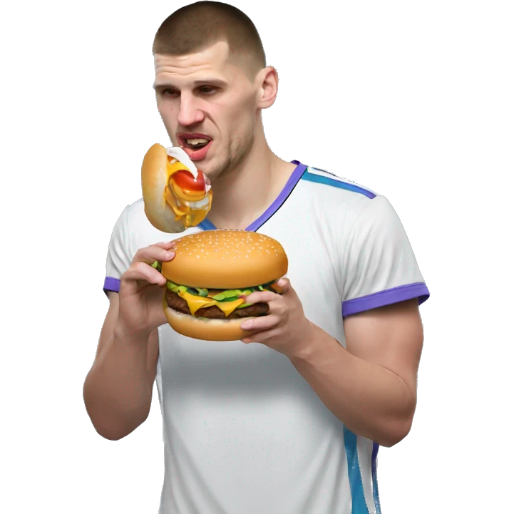 nikola jokic eating lakers hamburger emoji