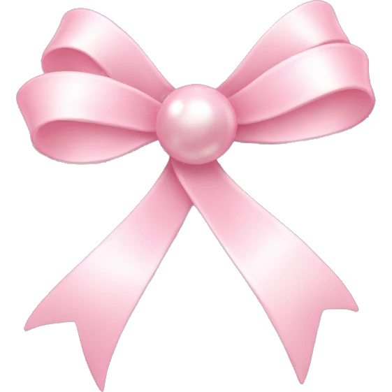light pink ribbons made out of pearls emoji