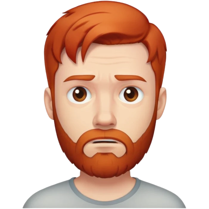 upset male with short red hair and beard emoji