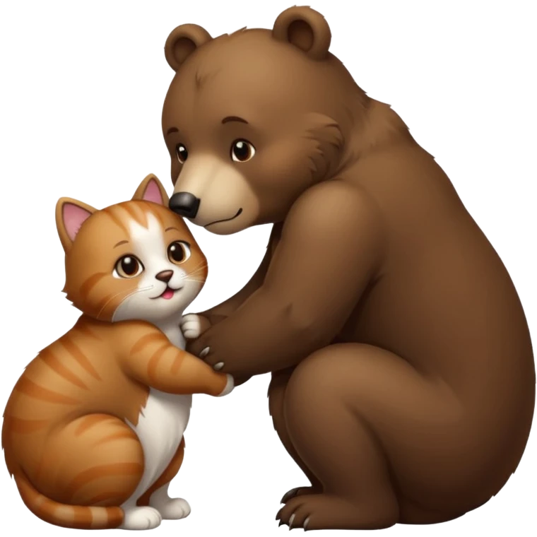 Bär küsst Katze auf Hintern emoji