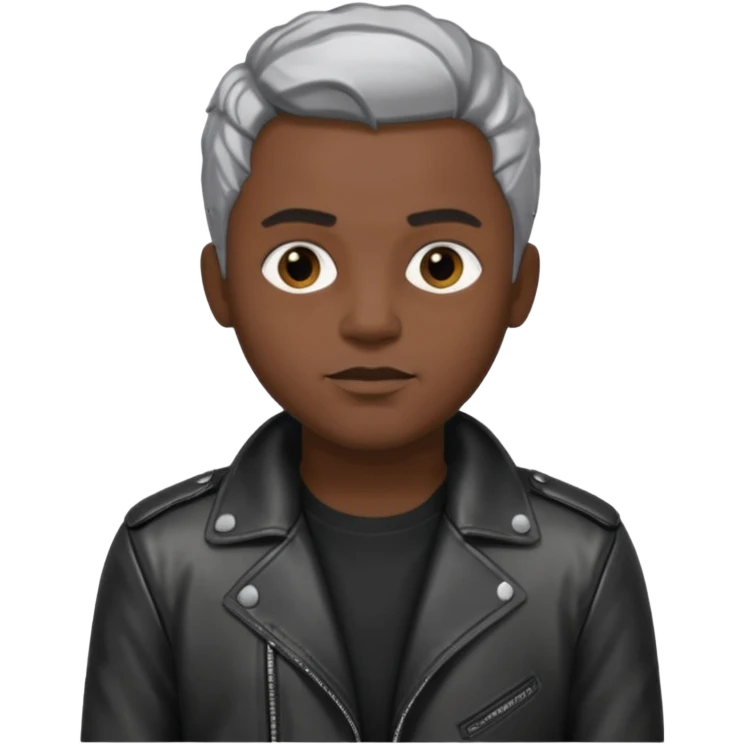 black man with metalic hair lether jacket emoji