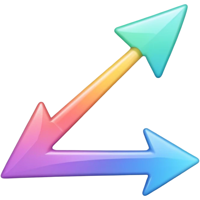 Pastel rainbow arrow emoji