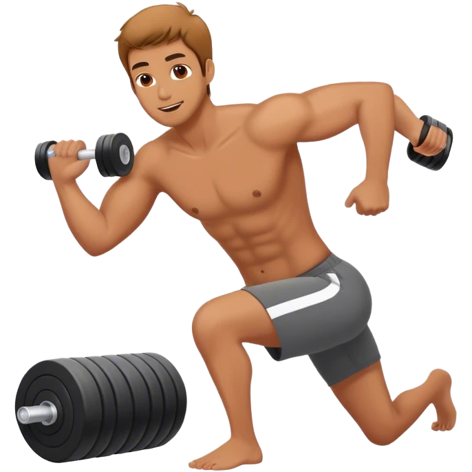 gym guy foam-rolling emoji