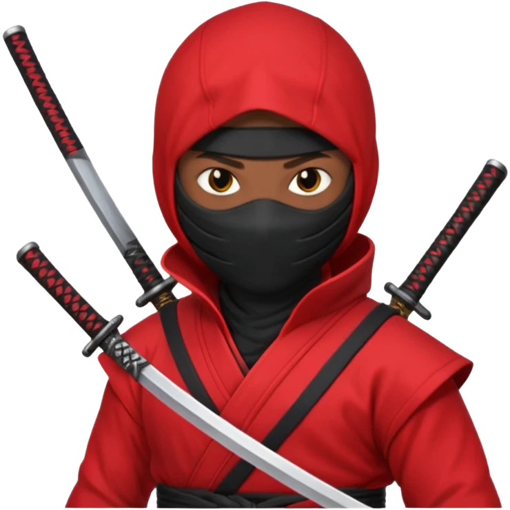 black skin ninja red clothes emoji