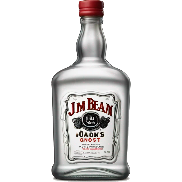Realistic bottle of clear Jim Beam's Jacob's Ghost white whiskey bottle  emoji