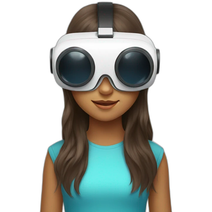 Girl wearing virtual reality goggles emoji