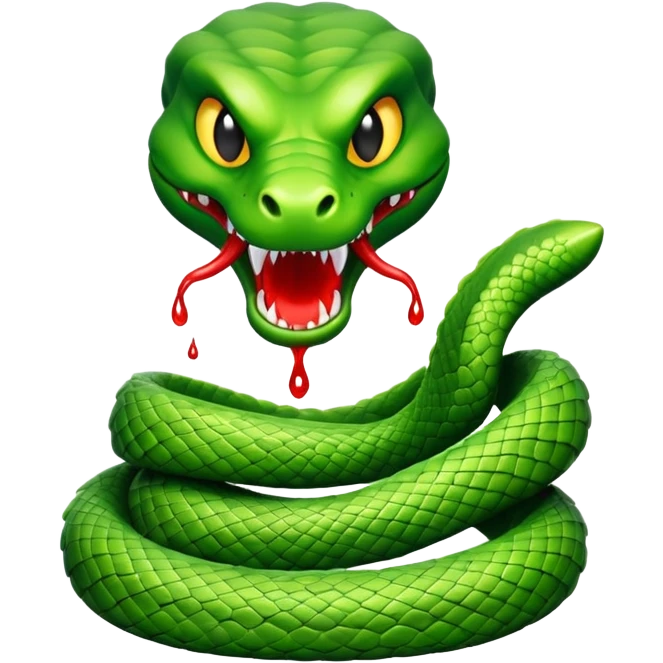 Viper toxic snake with poison angry emoji