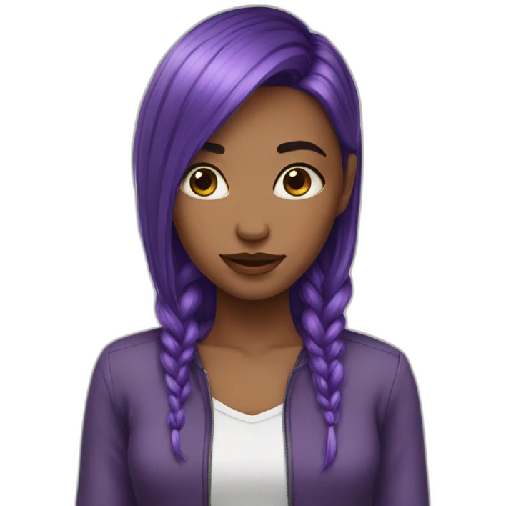girl purple hair shocke emoji