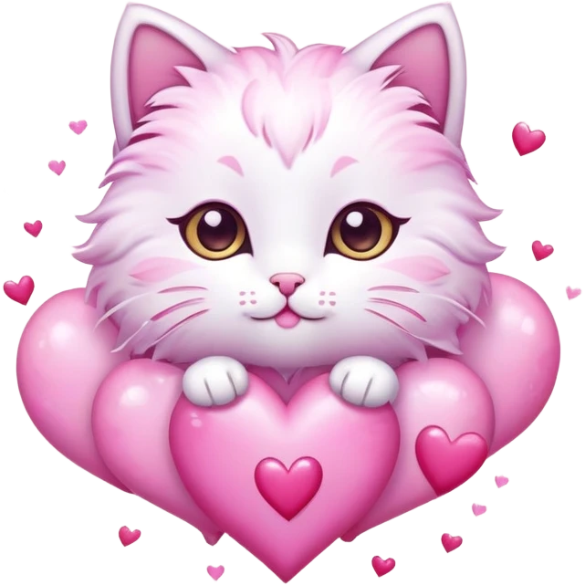 Make a mix of Kitty and pink hearts emoji
