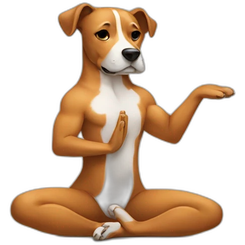 dog doing yoga emoji