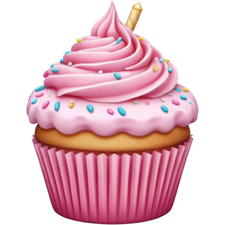 Cupcake with pink icing emoji
