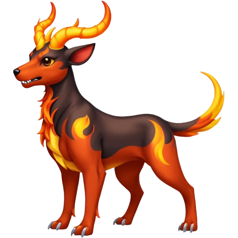 Colorful Horned Houndoom-Poochyena-Houndoom-Fakémon-creature emoji