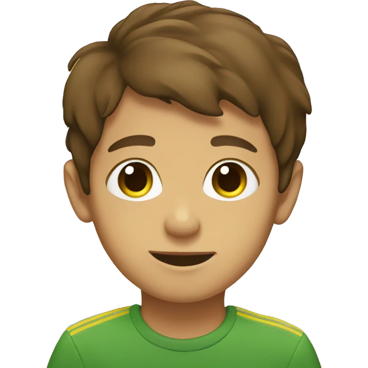 brown haired boy on a raibow flag emoji