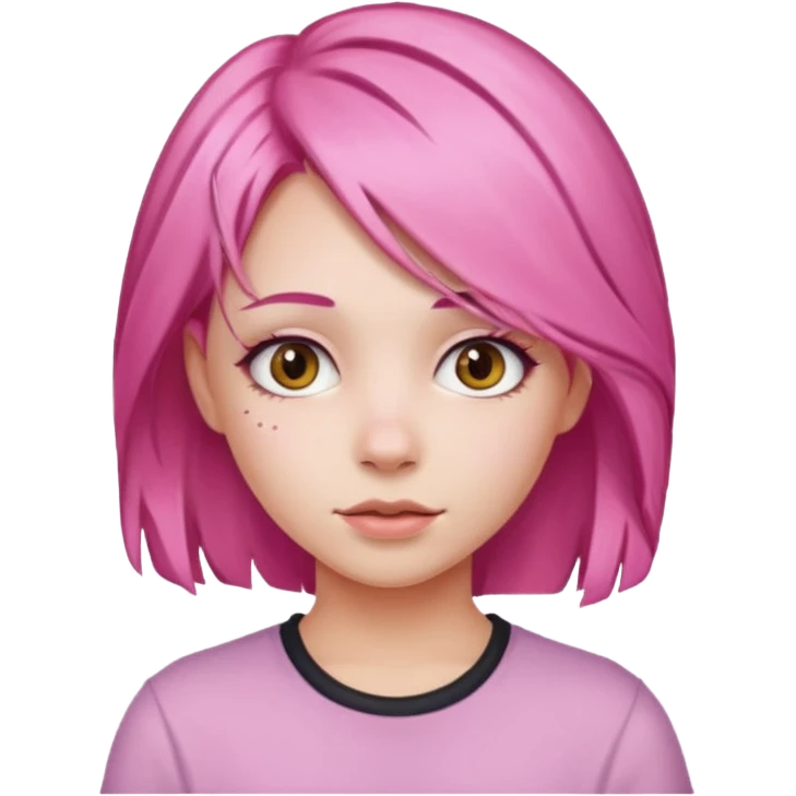 Pembe saçlı kız emoji