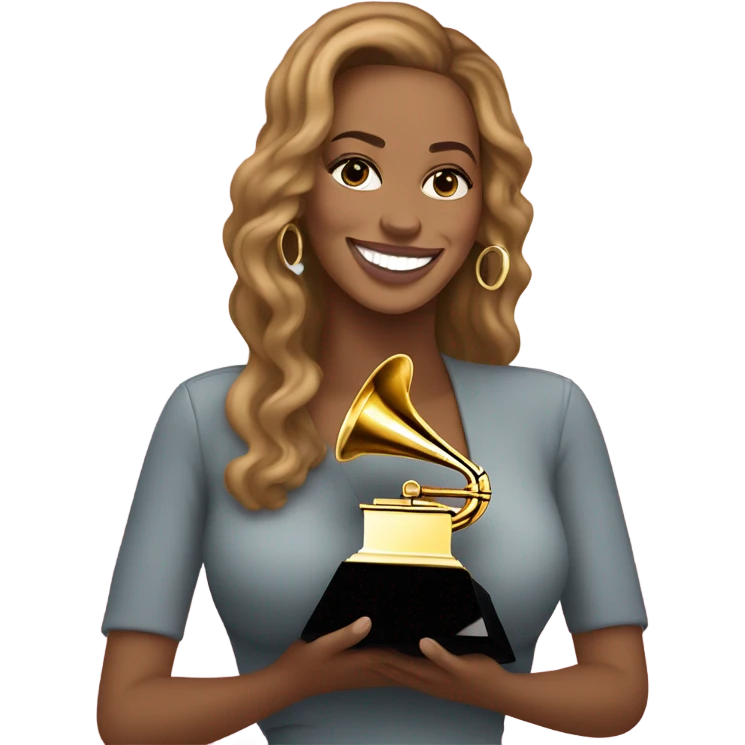 Beyoncé with the Grammy  emoji