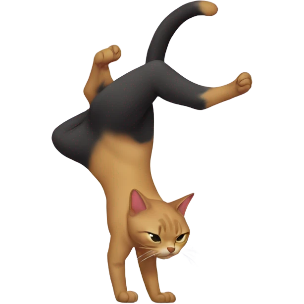 A cat doing a handstand emoji