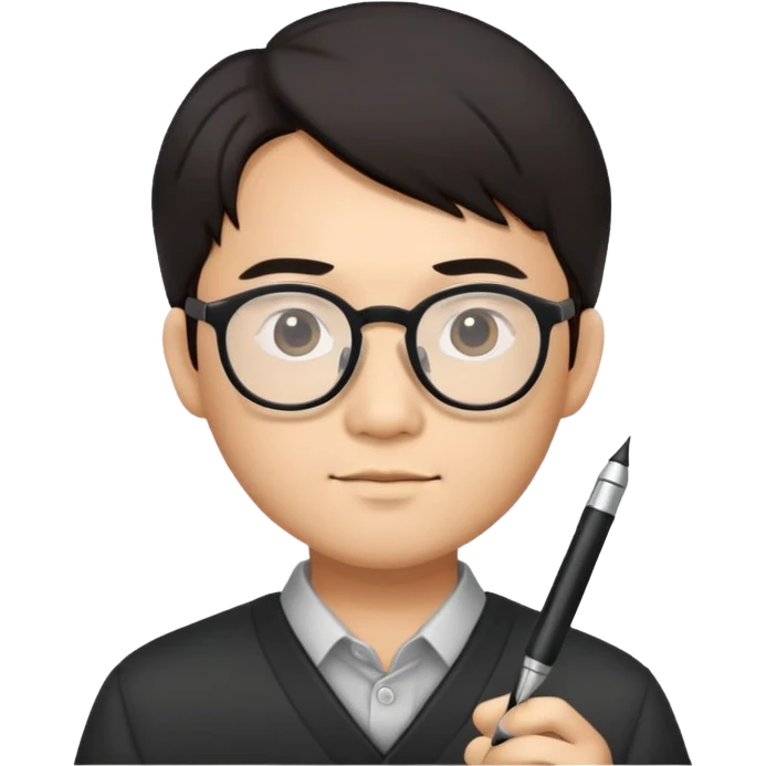 Asian man likes pens emoji