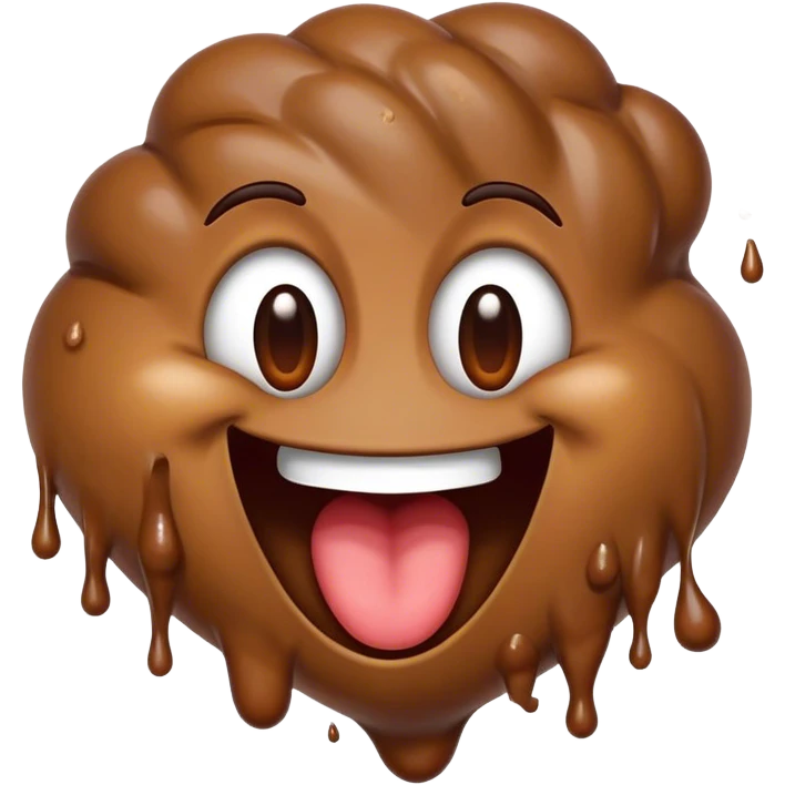 Emoji laughing hysterically with poop falling out emoji