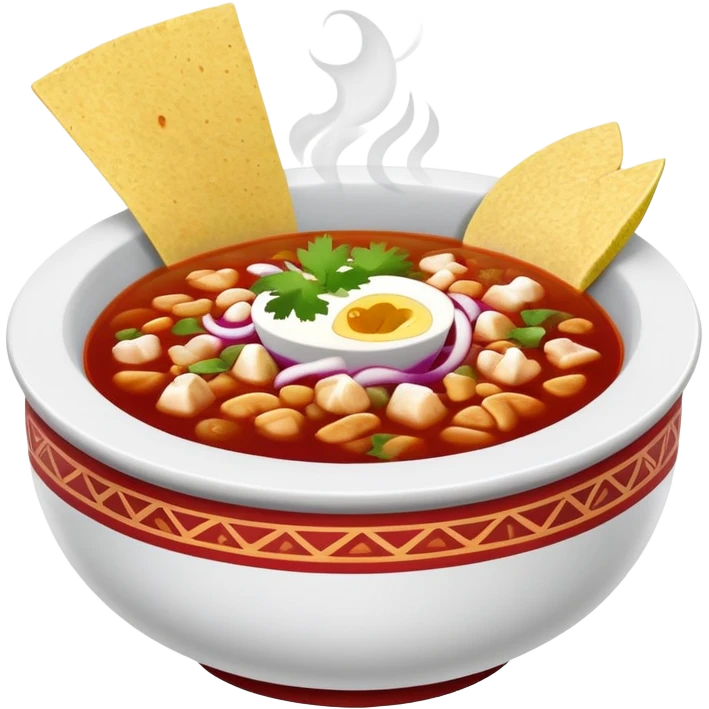 a bowl of pozole rojo, ultra realistic emoji
