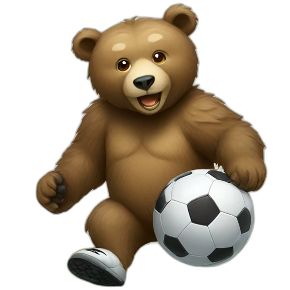 bear playing soccer emoji