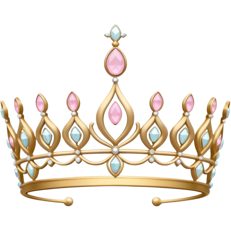 White and pastel pink tiara  emoji