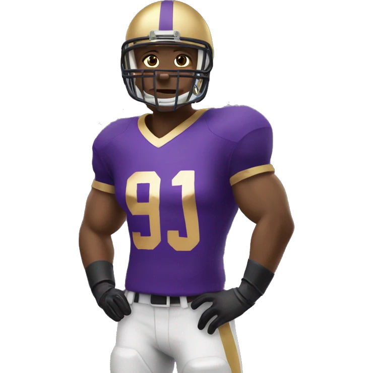 american-football-player-purple-and-gold-jersey emoji