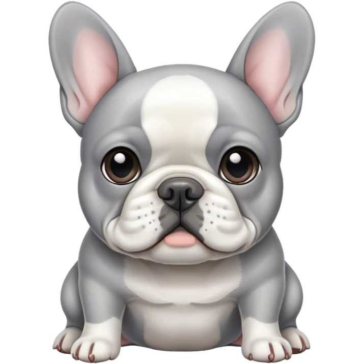 perro bulldog frances blanco con manchas gris emoji